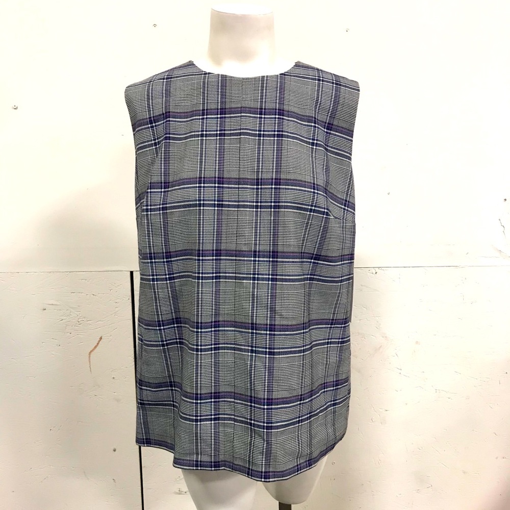 Lewit Lidia Sleeveless Plaid Shell Top